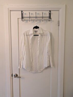 DKNY Men's White Slim Fit Dress Shirt 14.5 32-33 | Flaws